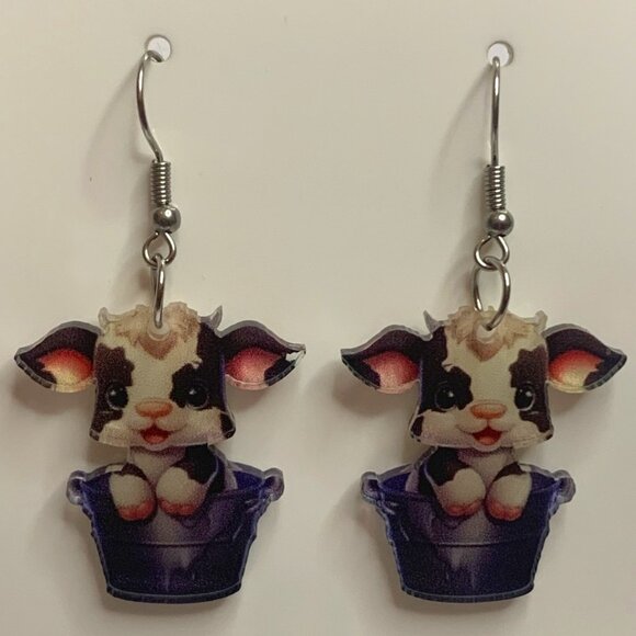 Cow Earring, Heifer Earring, Western Earring, Cowboy Earring, Gift Idea, - Picture 2 of 5